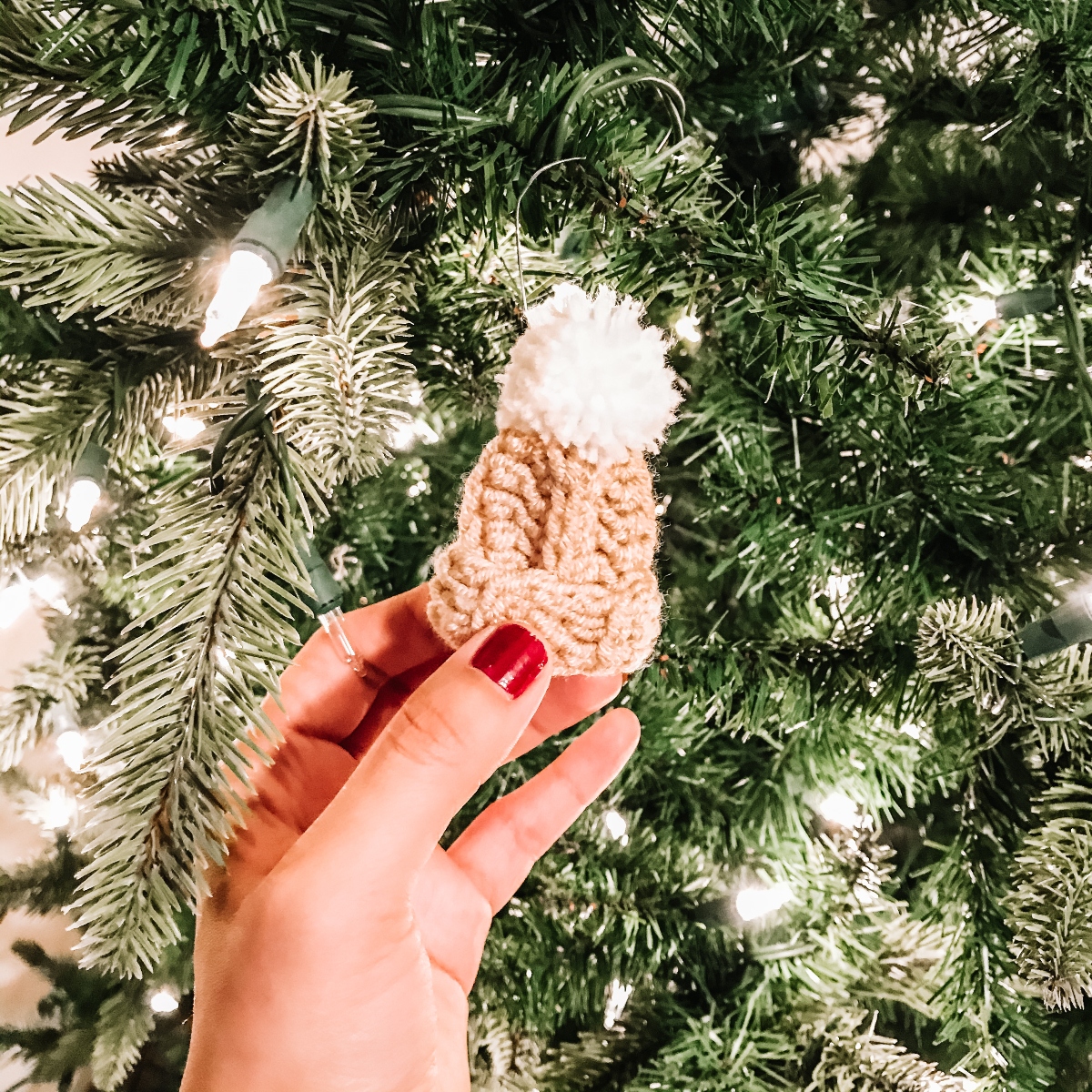 Christmas Tree Crochet Ornament-Mini Crochet Hat